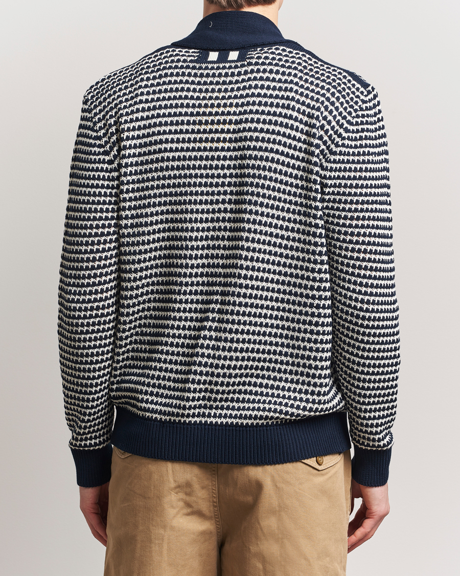 Herren | Pullover | Peregrine | Island Crochet Knitted Cardigan Navy