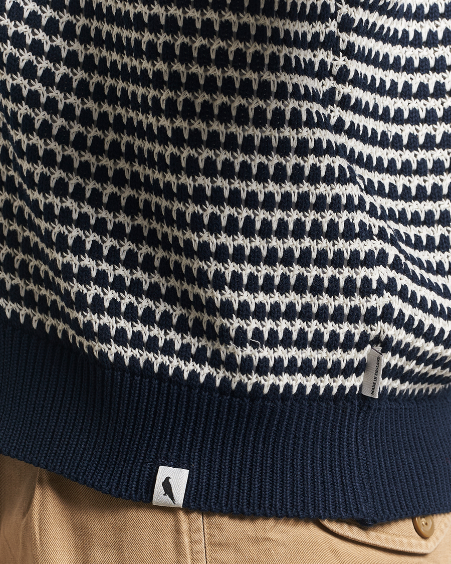 Herren | Pullover | Peregrine | Island Crochet Knitted Cardigan Navy