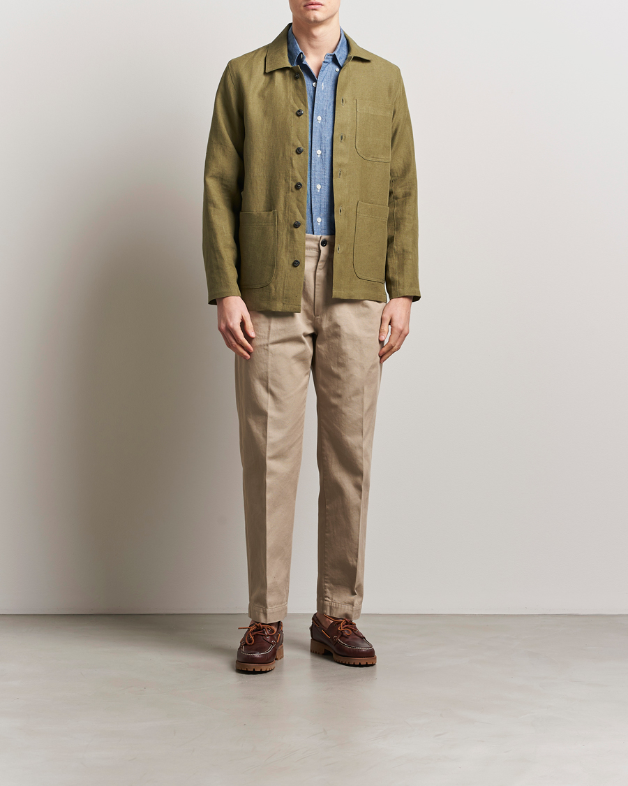 Herren | Hemden | Peregrine | Grange Linen Shacket Khaki