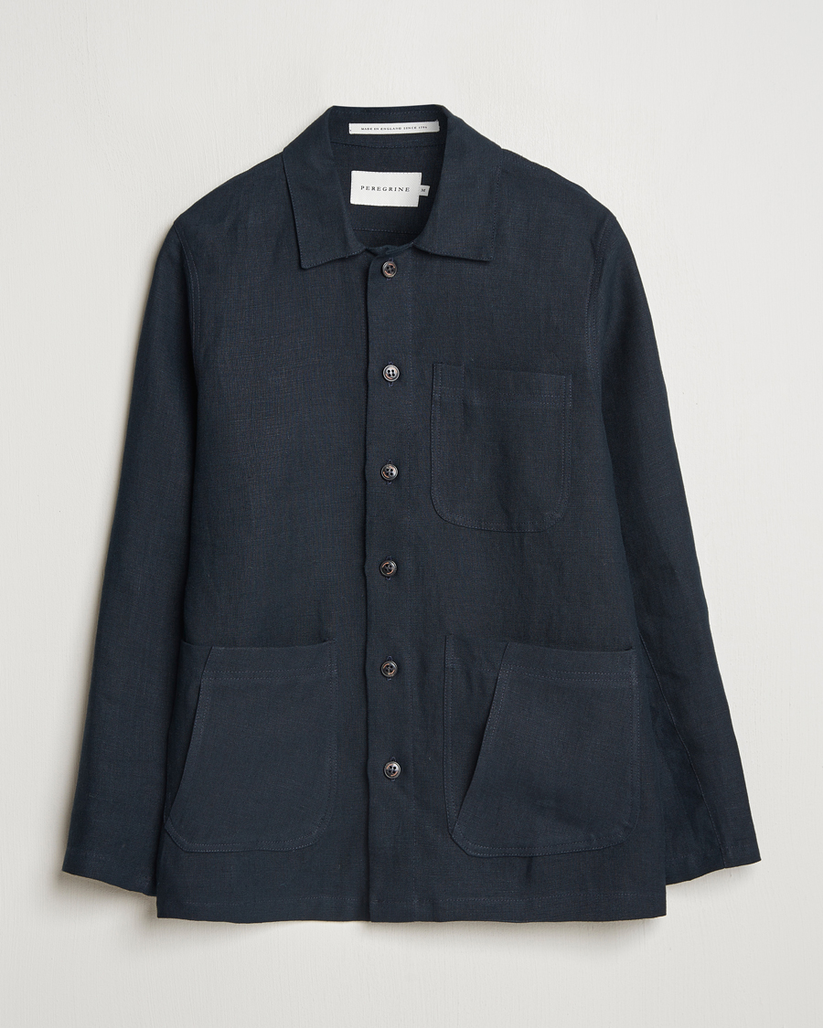 Herren | Hemden | Peregrine | Grange Linen Shacket Navy