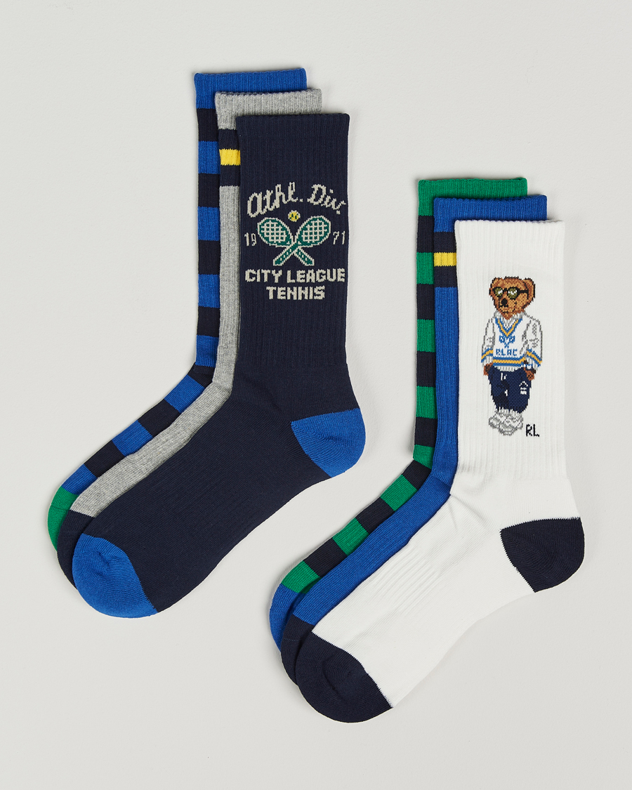 Herren | Unterwäsche | Polo Ralph Lauren | 6-Pack Mix Crew Sock Navy/Blue/White/Grey/Green