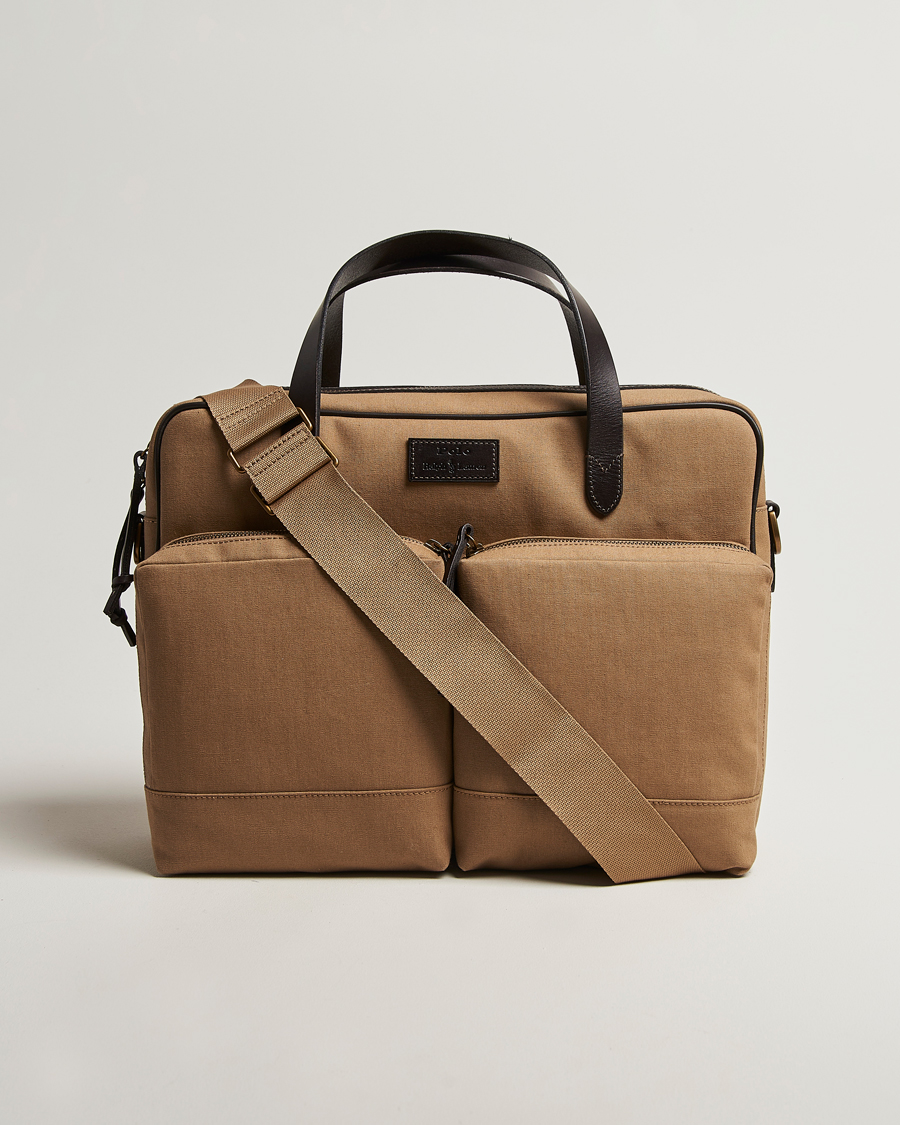 Herren | Polo Ralph Lauren Commuter Canvas Messenger Bag Khaki/Brown | Polo Ralph Lauren | Commuter Canvas Messenger Bag Khaki/Brown