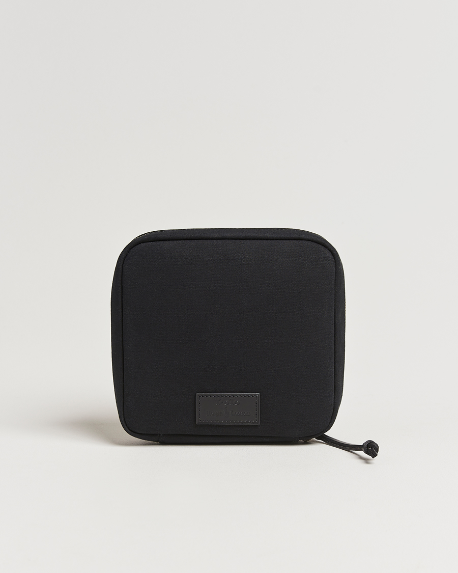 Herren | Polo Ralph Lauren Canvas/Leather Washbag Black | Polo Ralph Lauren | Canvas/Leather Washbag Black