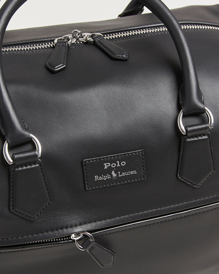 Herren | Polo Ralph Lauren Smooth Leather Weekendbag Black | Polo Ralph Lauren | Smooth Leather Weekendbag Black