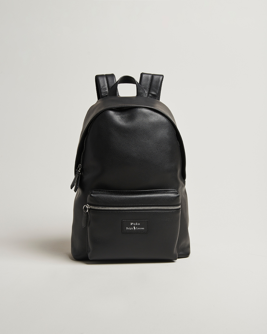 Herren | Polo Ralph Lauren Pebble Leather Dome Backpack Black | Polo Ralph Lauren | Pebble Leather Dome Backpack Black