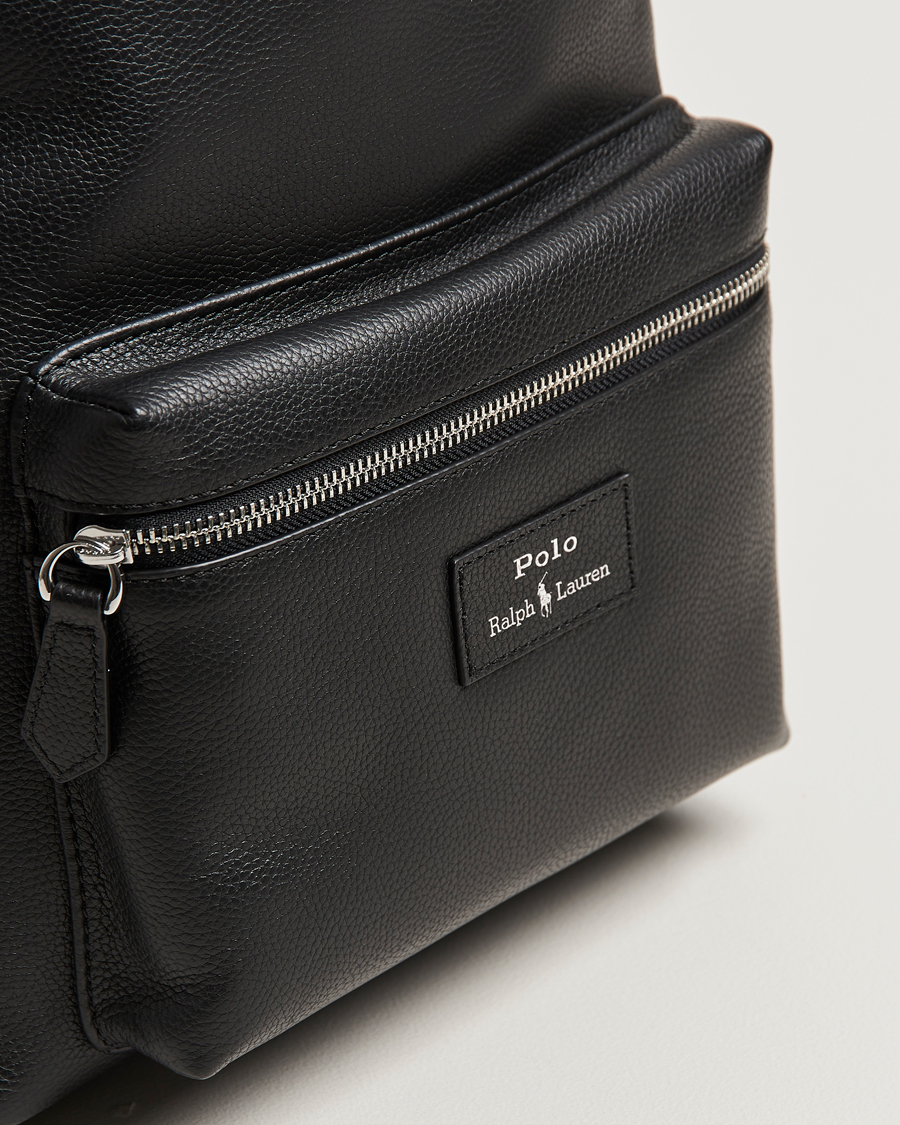 Herren | Polo Ralph Lauren Pebble Leather Dome Backpack Black | Polo Ralph Lauren | Pebble Leather Dome Backpack Black
