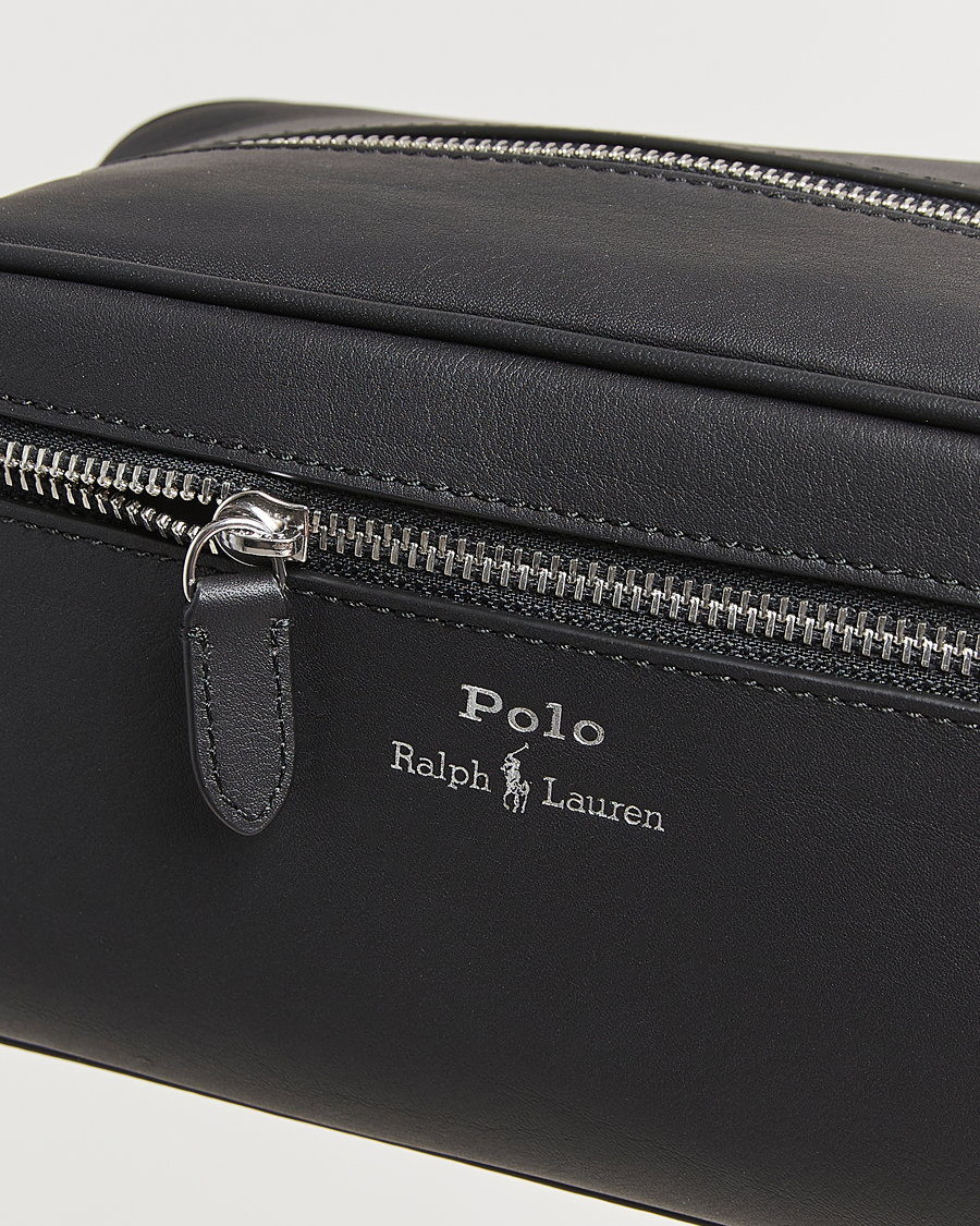 Herren | Polo Ralph Lauren Smooth Leather Washbag Black | Polo Ralph Lauren | Smooth Leather Washbag Black