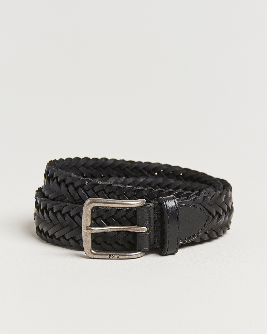Herren | Polo Ralph Lauren Braided Leather Belt Black | Polo Ralph Lauren | Braided Leather Belt Black