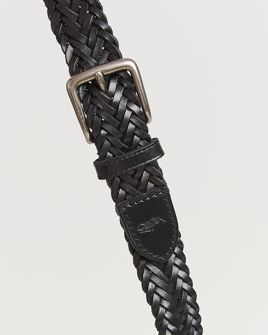 Herren | Polo Ralph Lauren Braided Leather Belt Black | Polo Ralph Lauren | Braided Leather Belt Black