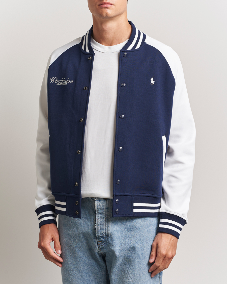 Herren | Pullover | Polo Ralph Lauren | Wimbledon Double Knit Baseball Sweatshirt Navy/White
