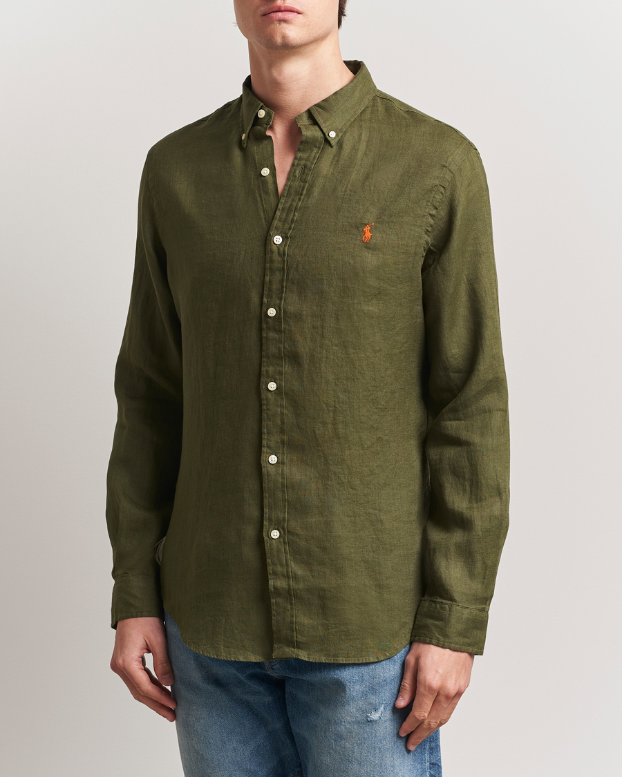 Herren | Hemden | Polo Ralph Lauren | Slim Fit Linen Shirt New Olive