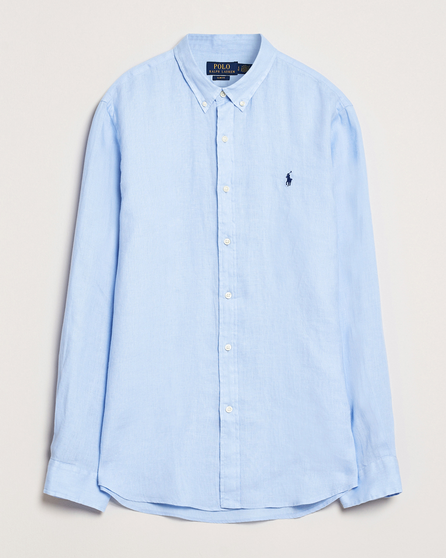 Herren | Hemden | Polo Ralph Lauren | Slim Fit Linen Shirt Office Blue