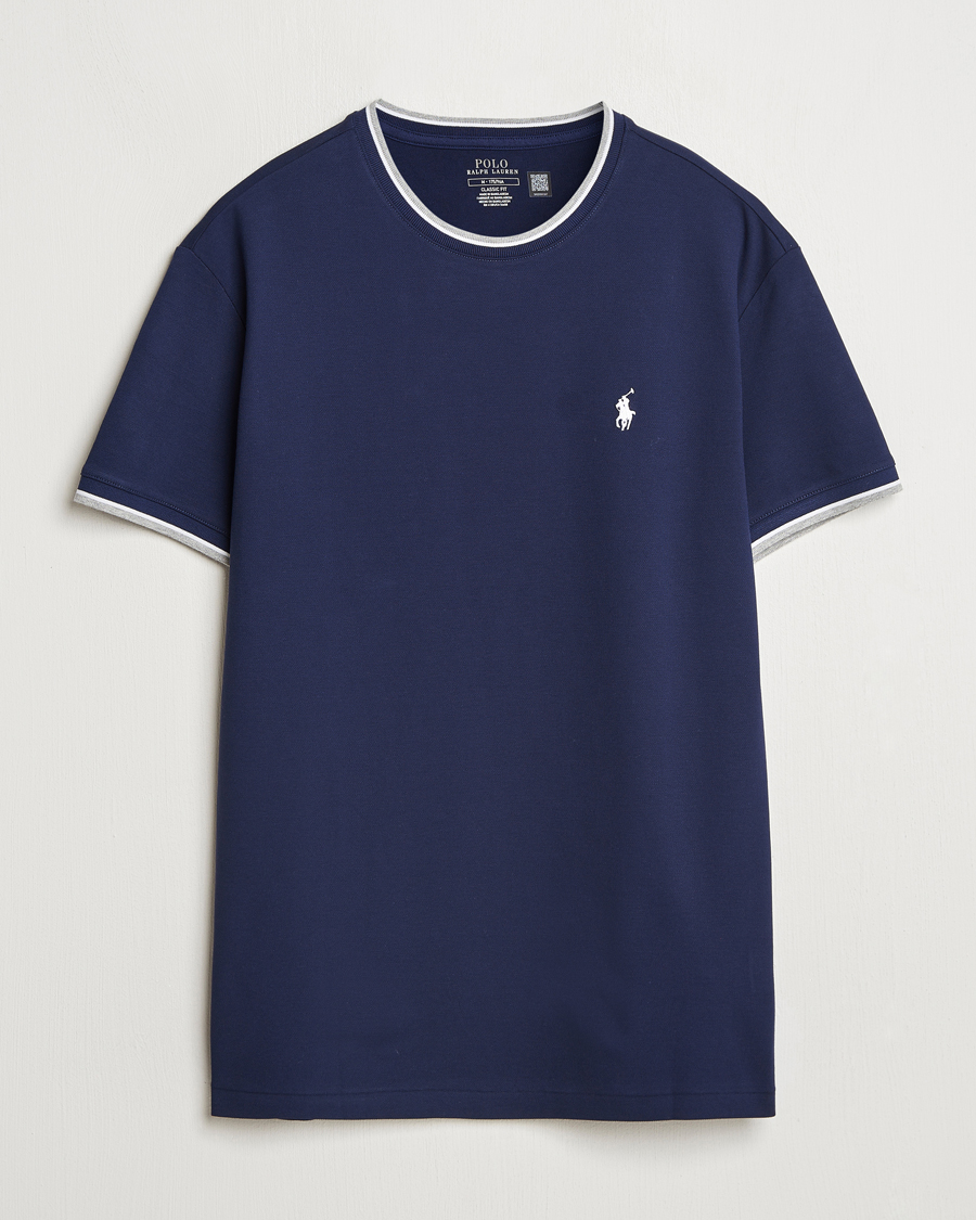 Herren | T-Shirts | Polo Ralph Lauren | Mesh Polo T-Shirt Newport Navy