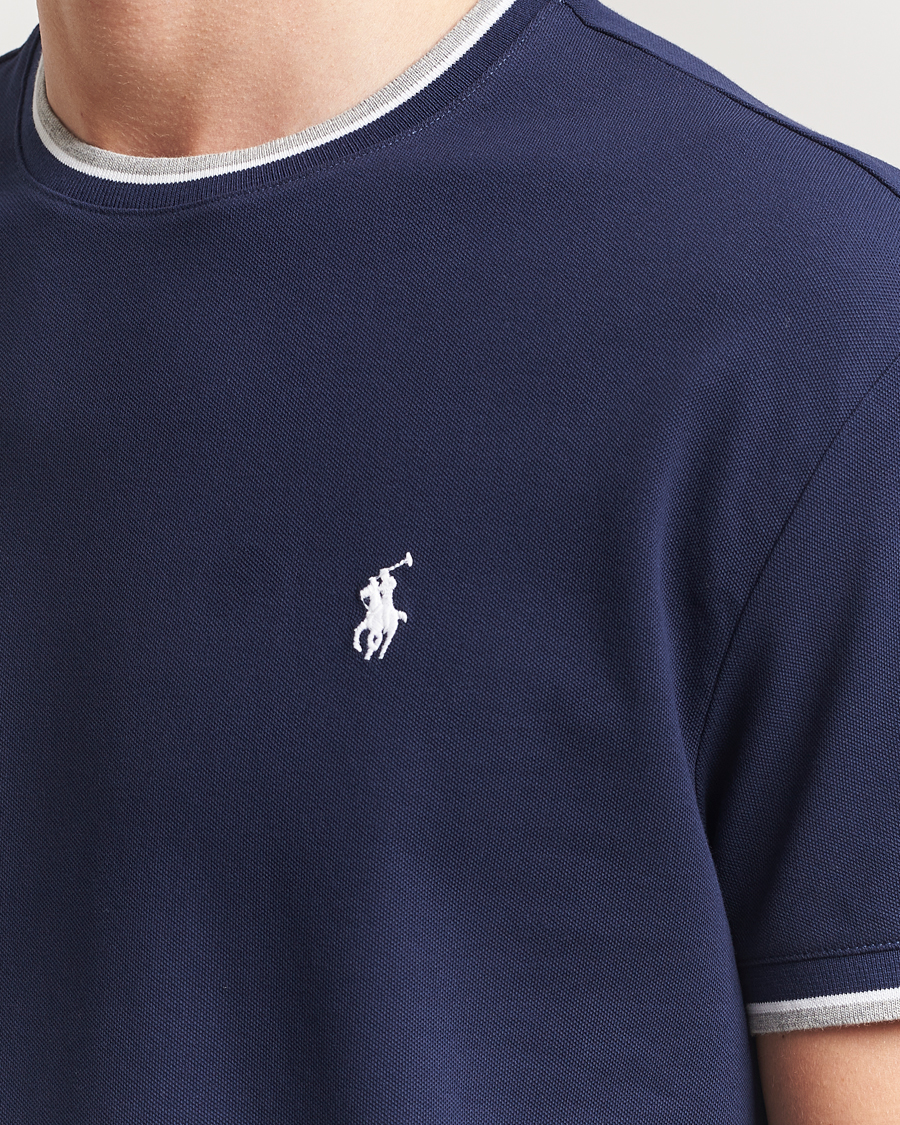 Herren | T-Shirts | Polo Ralph Lauren | Mesh Polo T-Shirt Newport Navy