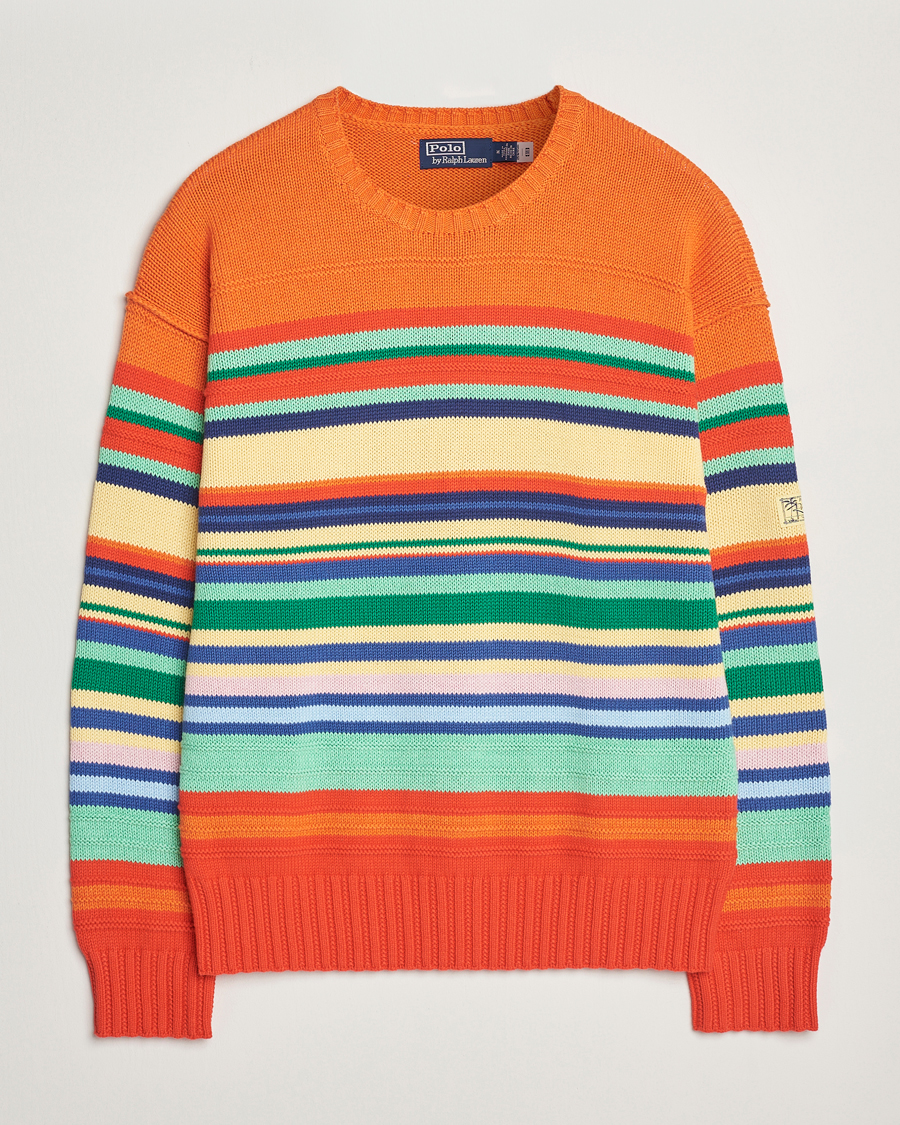 Herren | Pullover | Polo Ralph Lauren | Cotton/Linen Stripe Sweater Orange Combo
