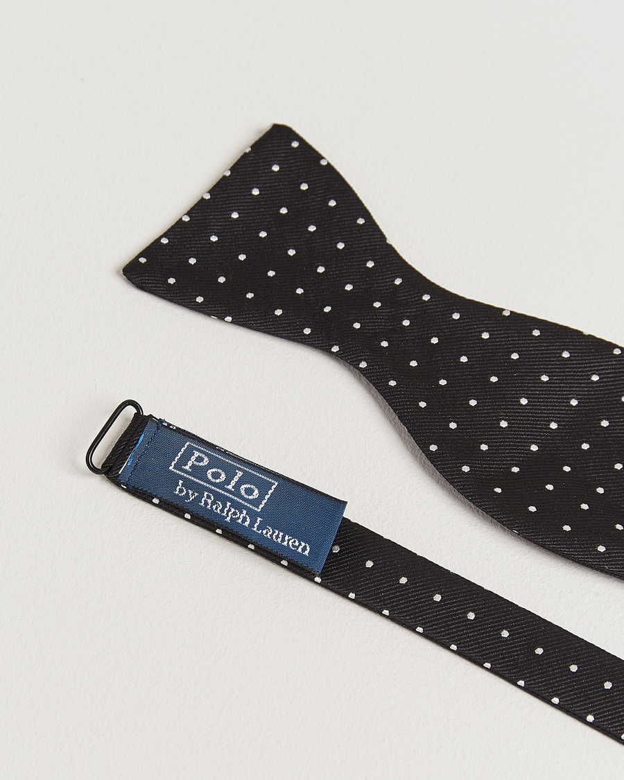 Herren | Polo Ralph Lauren Silk Self Tie Dot Bow Tie Black/White | Polo Ralph Lauren | Silk Self Tie Dot Bow Tie Black/White