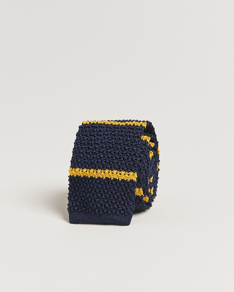 Herren | Krawatten | Polo Ralph Lauren | Knitted Striped Tie Navy/Gold