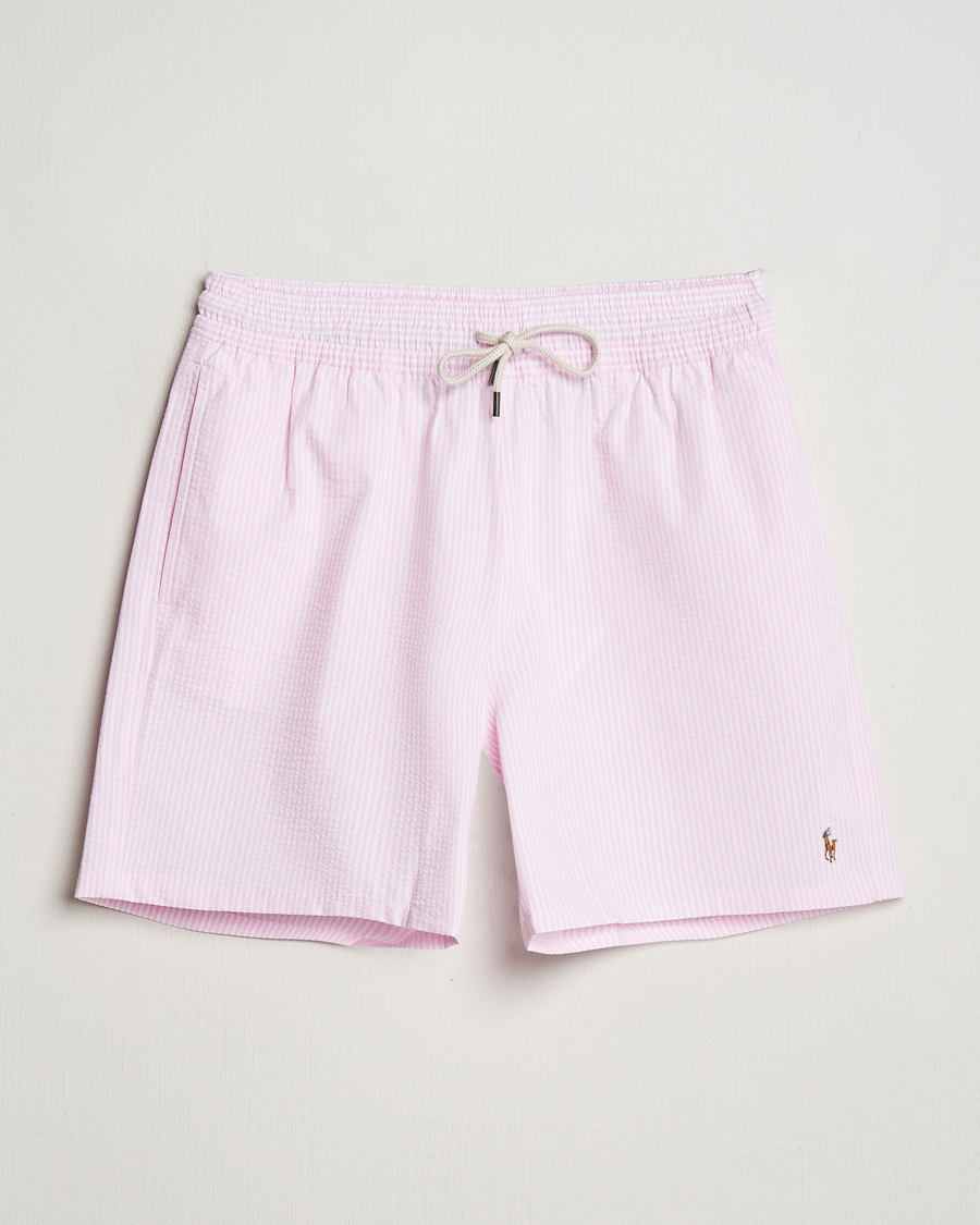 Herren | Badehosen | Polo Ralph Lauren | Recycled Traveler Seersucker Swimshorts Carmel Pink