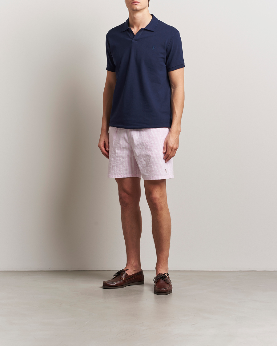 Herren | Badehosen | Polo Ralph Lauren | Recycled Traveler Seersucker Swimshorts Carmel Pink