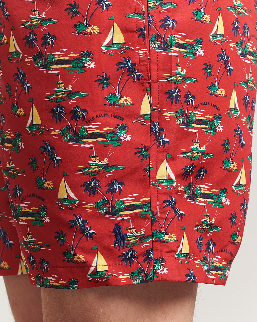 Herren | Badehosen | Polo Ralph Lauren | Traveler Recycled Swimshorts Island Scenic Red