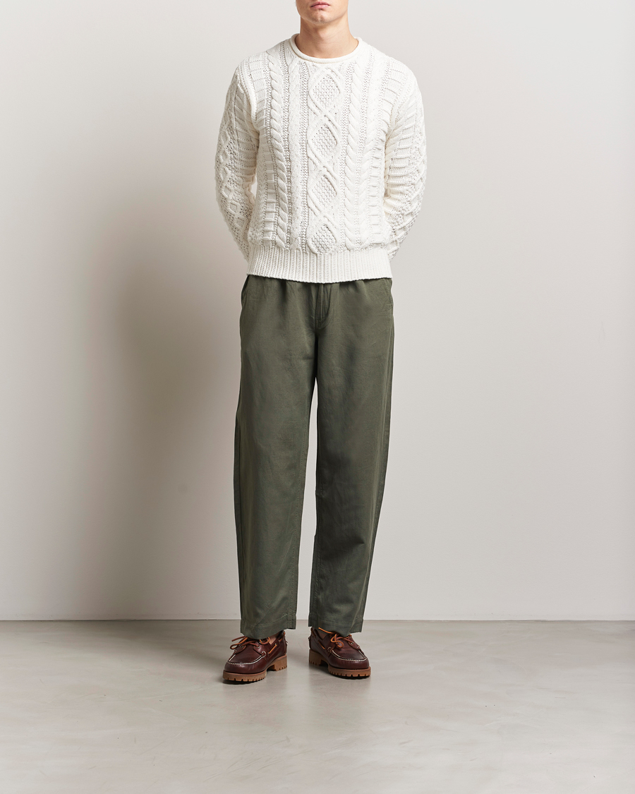 Herren | Hosen | Polo Ralph Lauren | Pleated Cotton Linen Pants New Olive