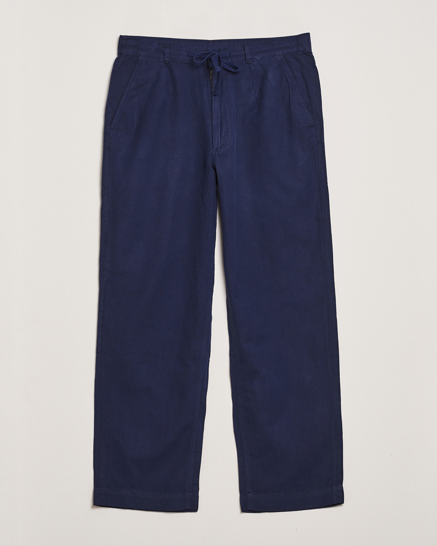 Herren | Hosen | Polo Ralph Lauren | Pleated Cotton Linen Pants Newport Navy
