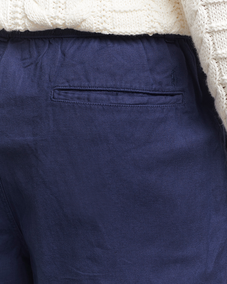 Herren | Hosen | Polo Ralph Lauren | Pleated Cotton Linen Pants Newport Navy