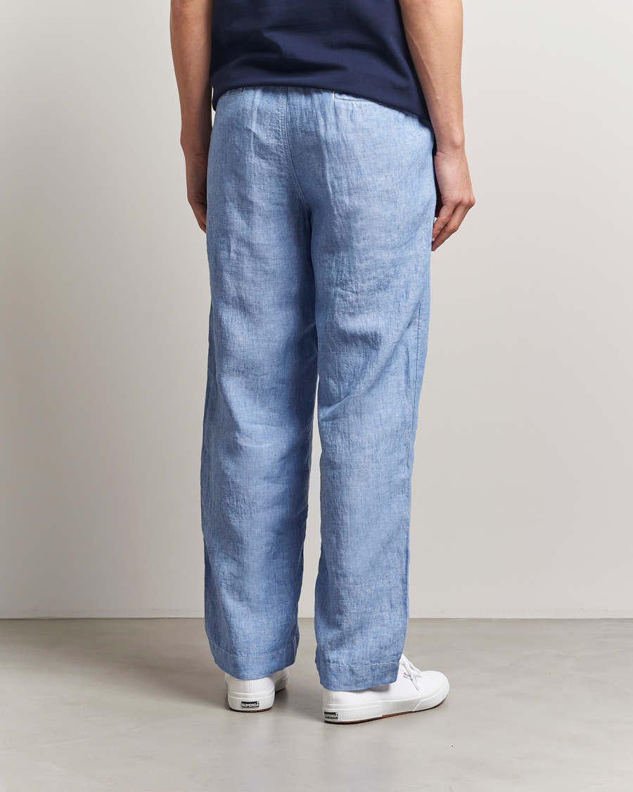 Herren | Hosen | Polo Ralph Lauren | Pleated Chambray Linen Pants Blue