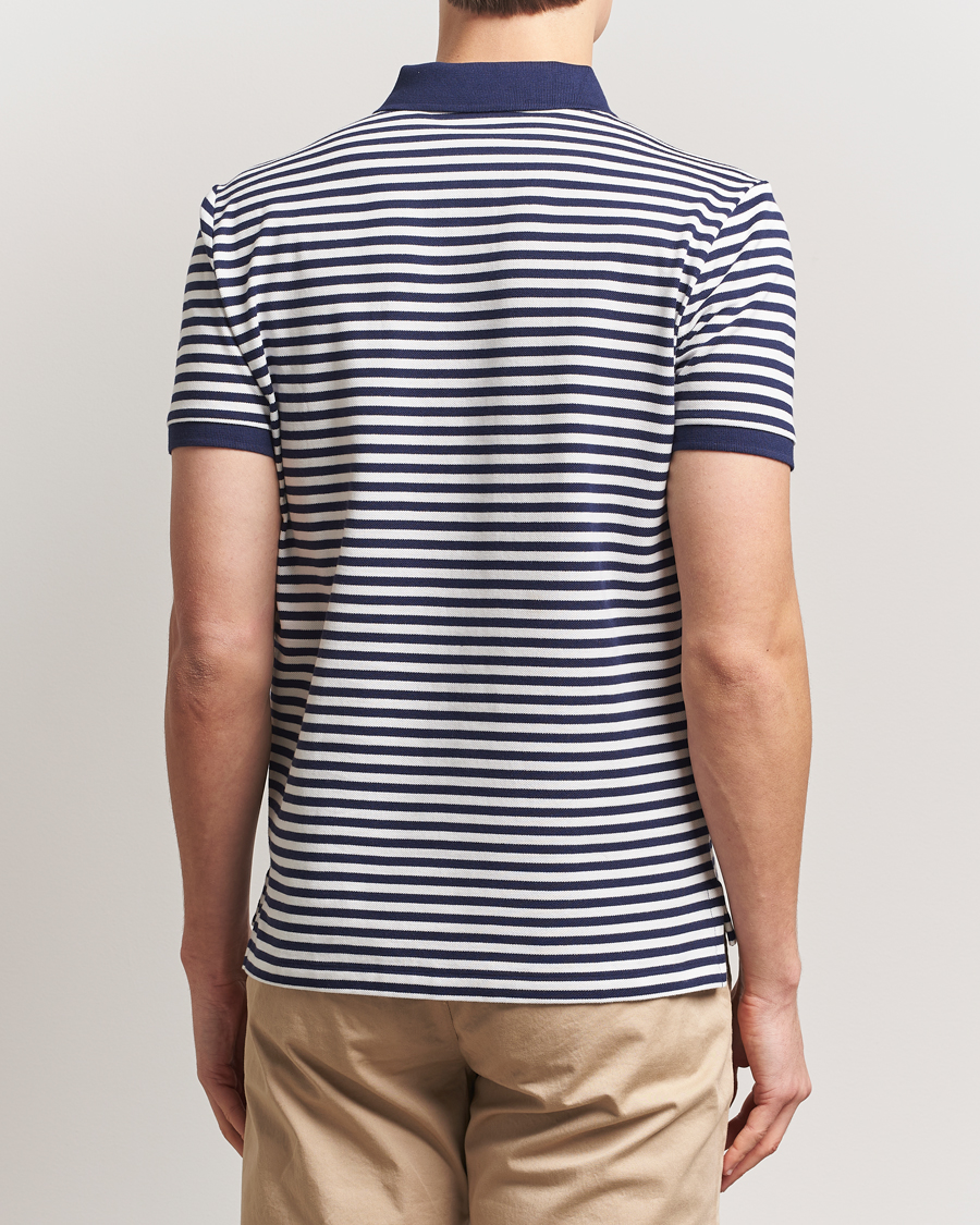 Herren | Poloshirts | Polo Ralph Lauren | Custom Slim Fit Striped Polo Deckwash White/Navy