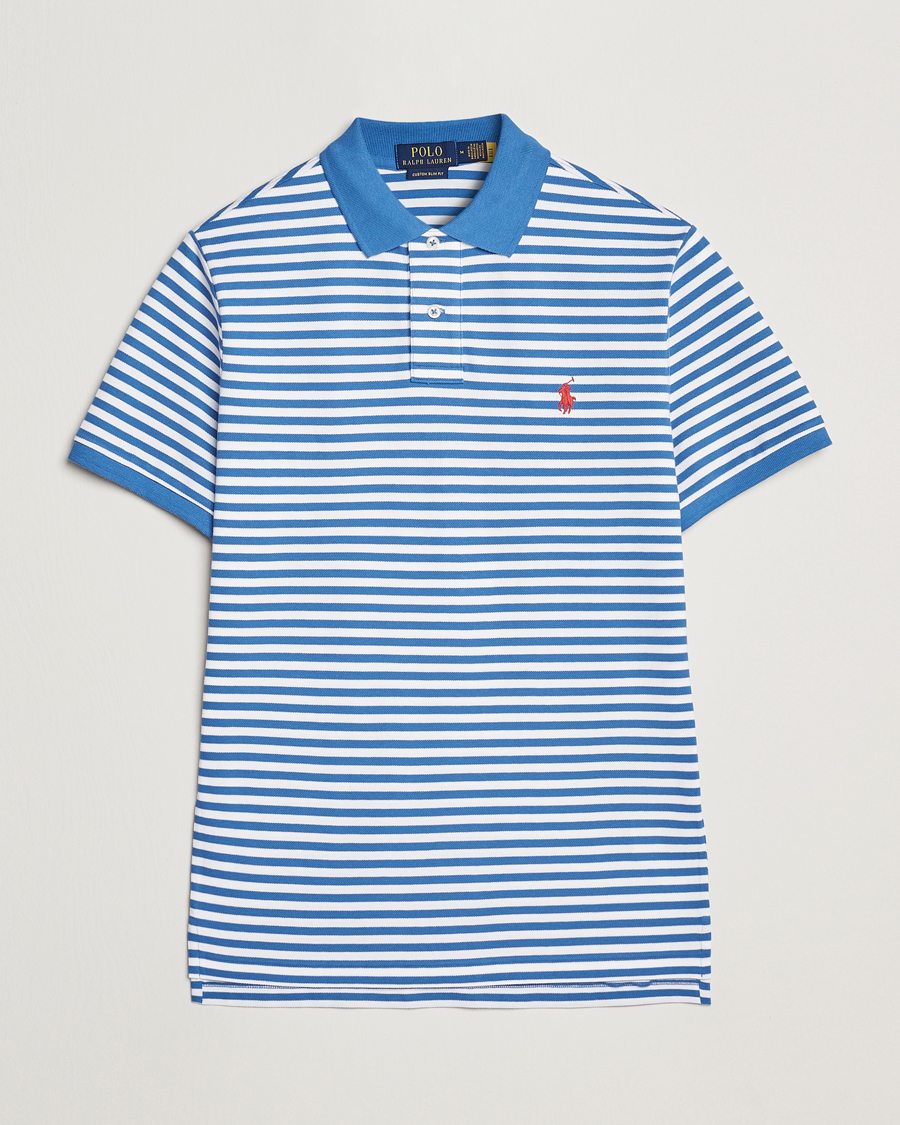 Herren | Poloshirts | Polo Ralph Lauren | Custom Slim Fit Striped Polo Embayment Blue/White