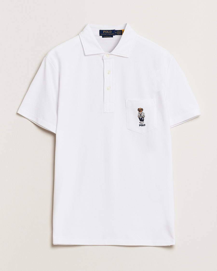 Herren | Poloshirts | Polo Ralph Lauren | Custom Slim Fit Pocket Bear Polo White