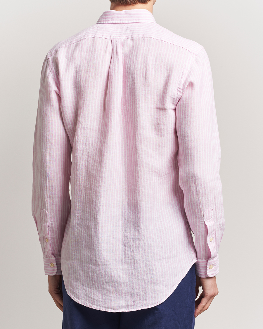 Herren | Hemden | Polo Ralph Lauren | Custom Fit Striped Linen Shirt Pink/White