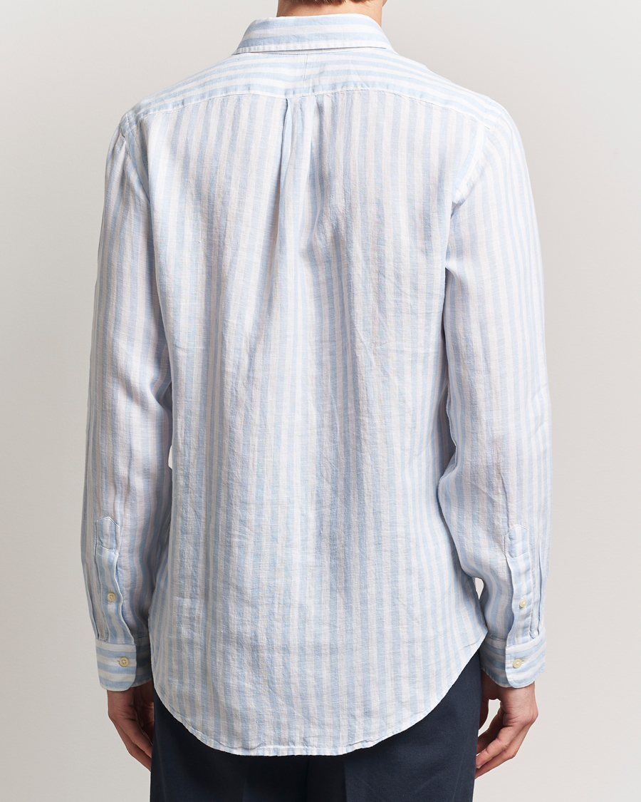 Herren | Hemden | Polo Ralph Lauren | Custom Fit Striped Linen Shirt Office Blue/White