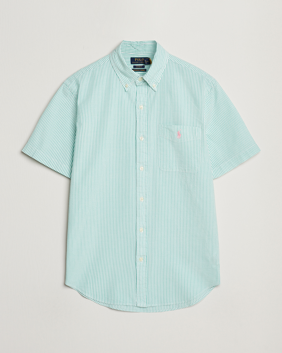 Herren | Hemden | Polo Ralph Lauren | Seersucker Short Sleeve Striped Shirt Green/White
