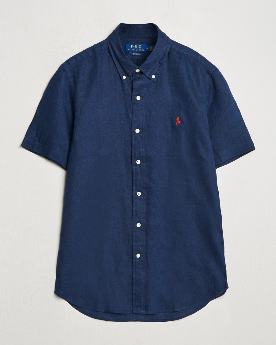 Herren | Hemden | Polo Ralph Lauren | Short Sleeve Linen Shirt Newport Navy