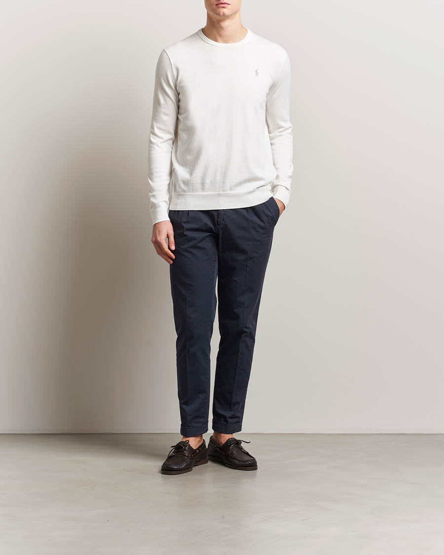Herren | Pullover | Polo Ralph Lauren | Cotton Crew Neck Sweater Deckwash White