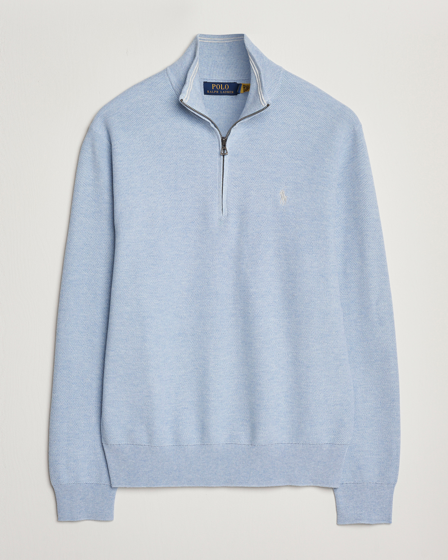 Herren | Pullover | Polo Ralph Lauren | Textured Half Zip Blue Hyacinth Heahter
