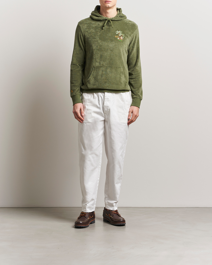 Herren | Pullover | Polo Ralph Lauren | Cotton Terry Printed Hoodie Tree Green