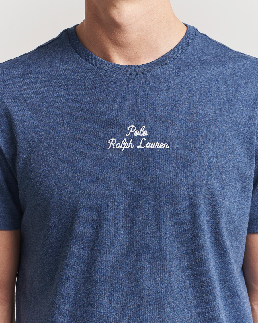 Herren | T-Shirts | Polo Ralph Lauren | Center Logo Crew Neck T-Shirt Derby Blue Heather