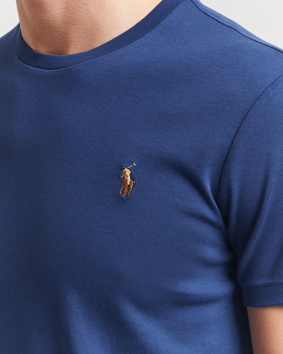 Herren | T-Shirts | Polo Ralph Lauren | Luxury Pima Cotton Crew Neck T-Shirt Annapolis Blue