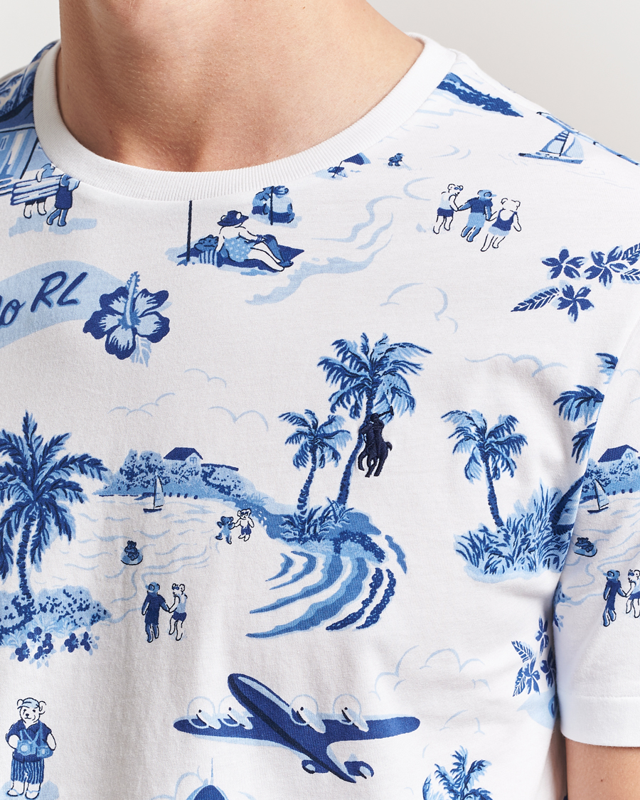 Herren | T-Shirts | Polo Ralph Lauren | Custom Slim Fit T-Shirt Holiday Bear White