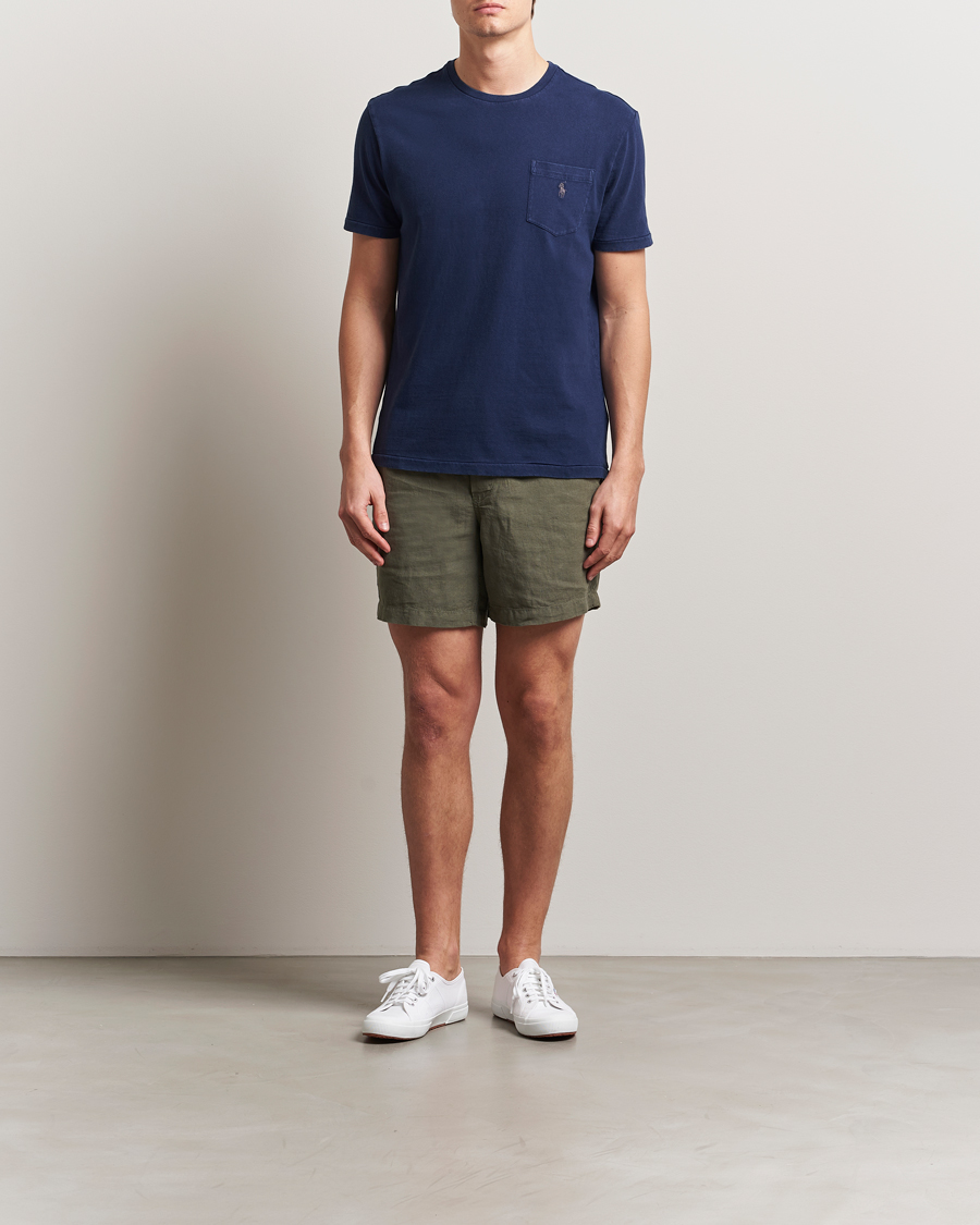 Herren | T-Shirts | Polo Ralph Lauren | Cotton Linen T-Shirt Newport Navy