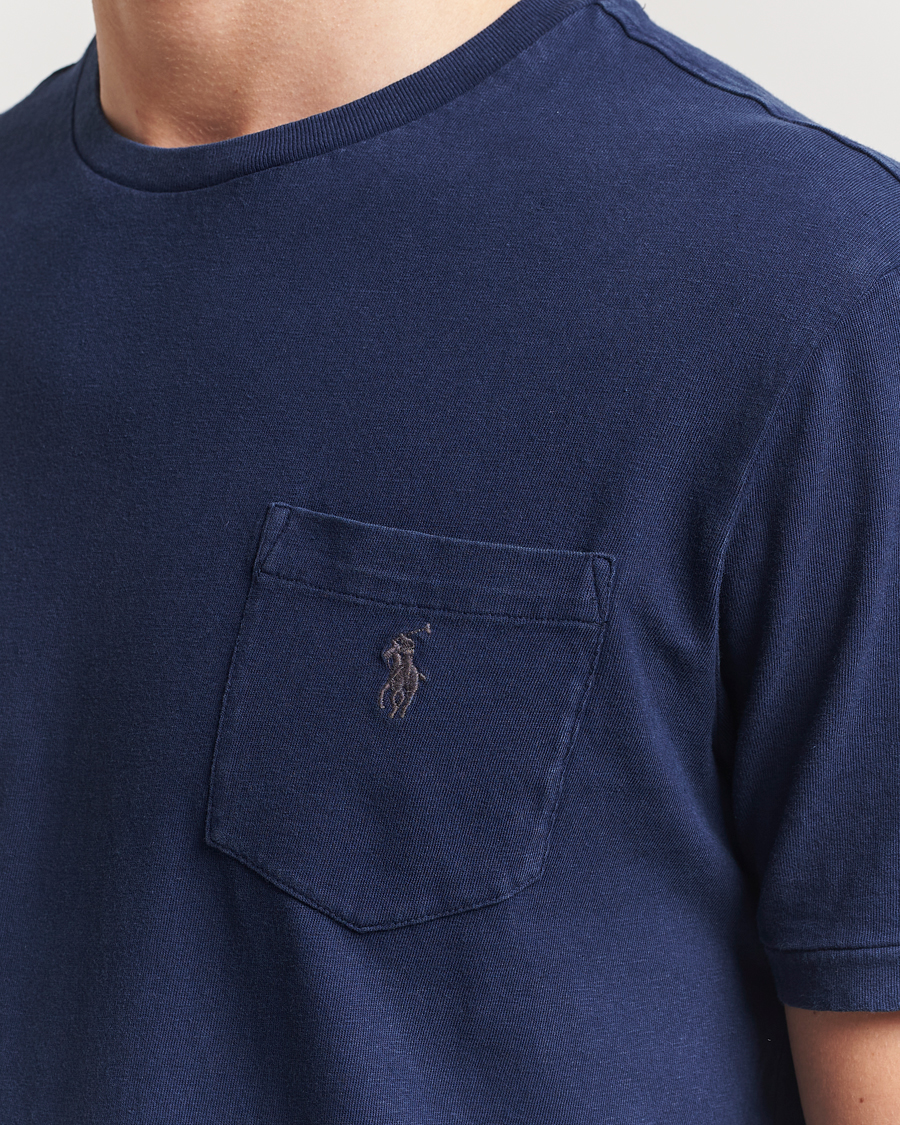 Herren | T-Shirts | Polo Ralph Lauren | Cotton Linen T-Shirt Newport Navy