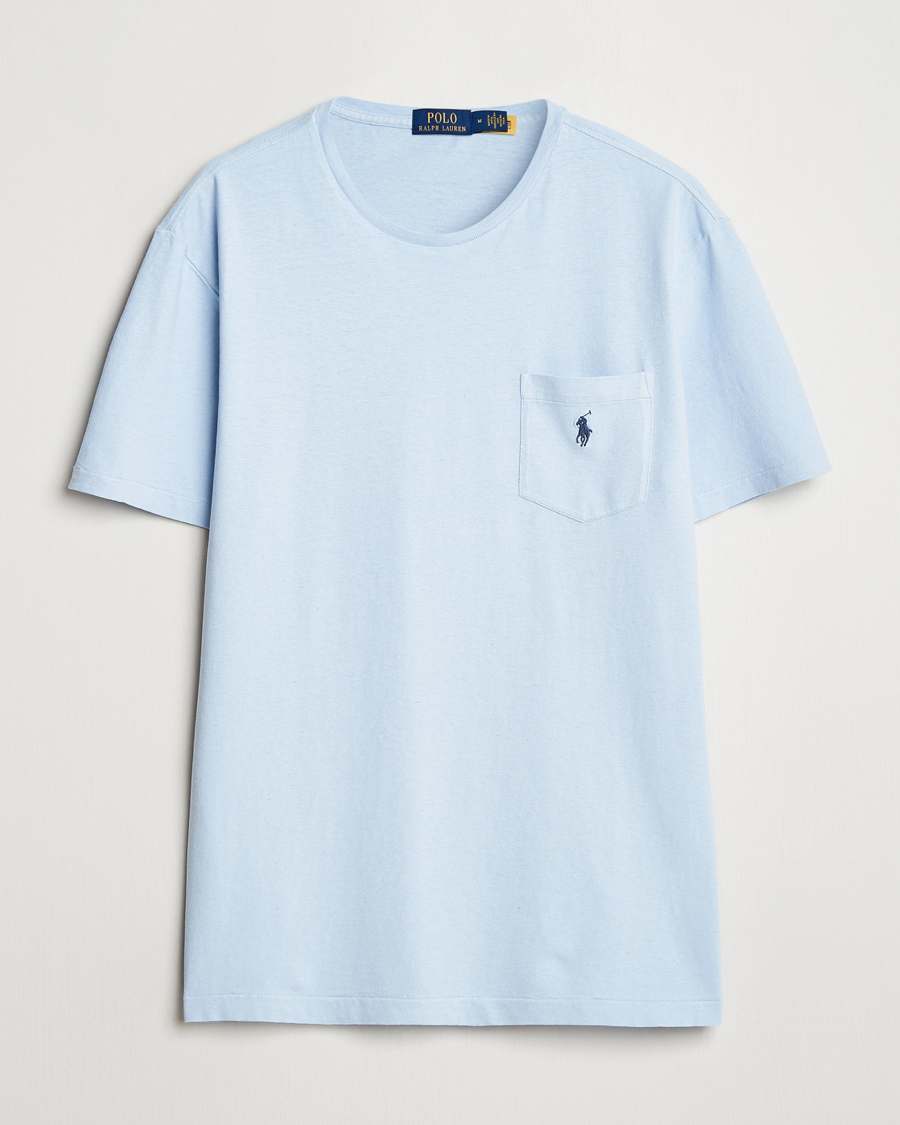 Herren | T-Shirts | Polo Ralph Lauren | Cotton Linen T-Shirt Office Blue