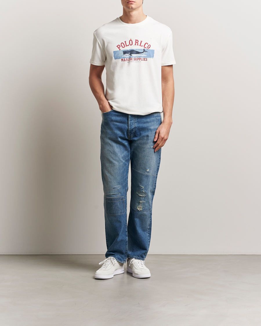 Herren | T-Shirts | Polo Ralph Lauren | Printed Crew Neck T-Shirt Deckwash White