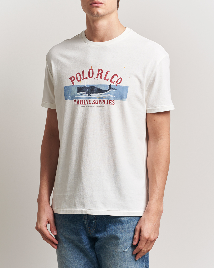 Herren | T-Shirts | Polo Ralph Lauren | Printed Crew Neck T-Shirt Deckwash White