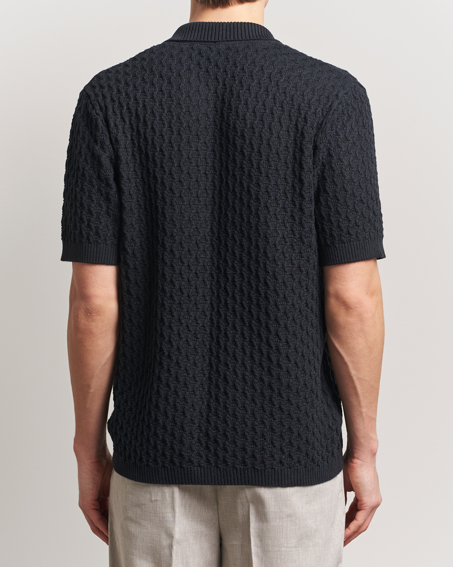 Herren | Hemden | LES DEUX | Gespertus Knitted Short Sleeve Shirt Black