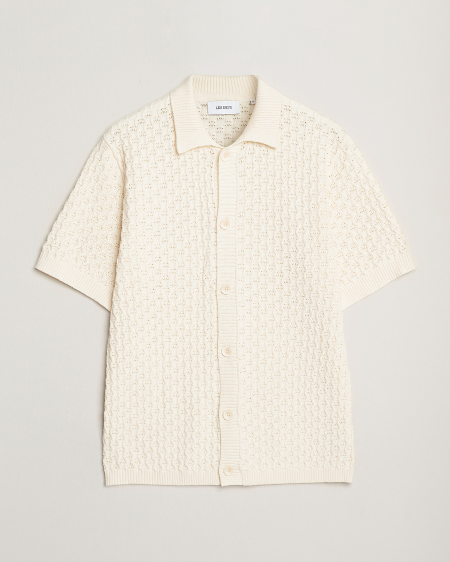 Herren | Hemden | LES DEUX | Gespertus Knitted Short Sleeve Shirt Ivory