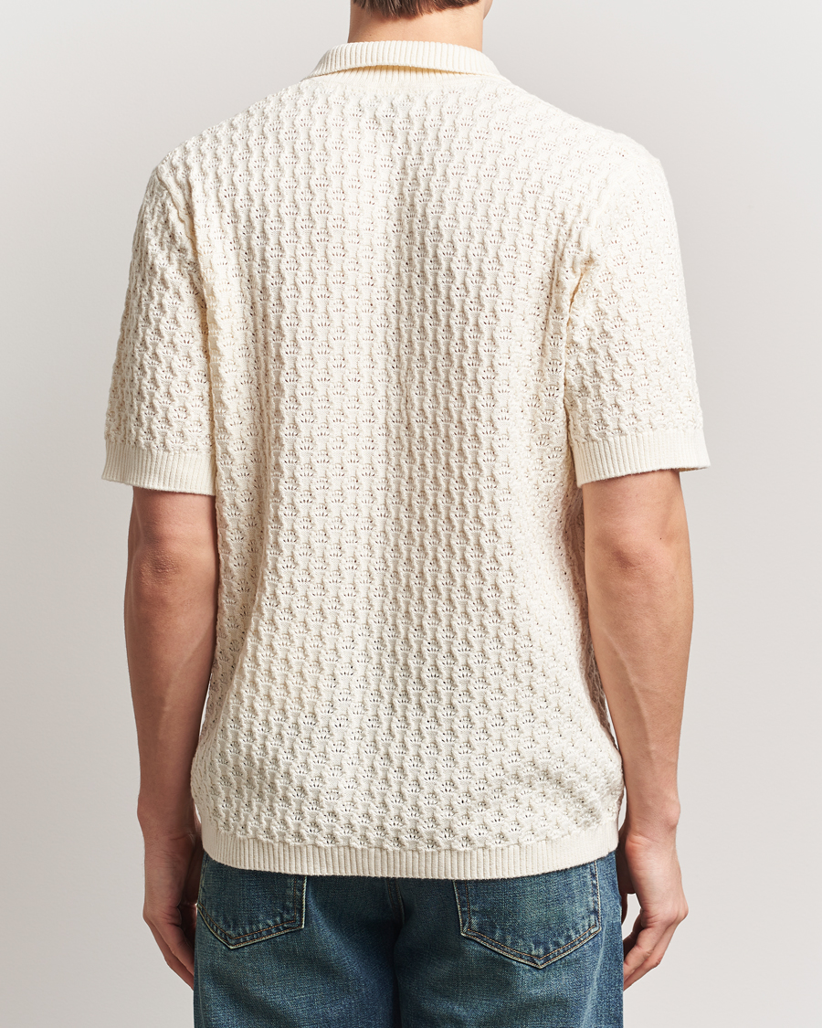 Herren | Hemden | LES DEUX | Gespertus Knitted Short Sleeve Shirt Ivory