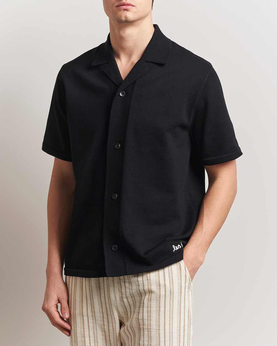 Herren | Hemden | LES DEUX | Geoffery Short Sleeve Knitted Shirt Black